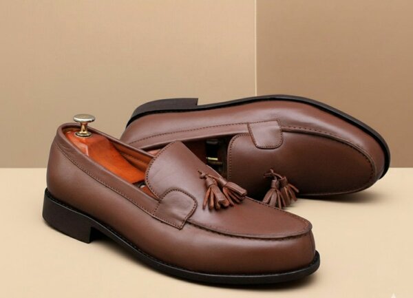 Mocassins en cuir marron homme