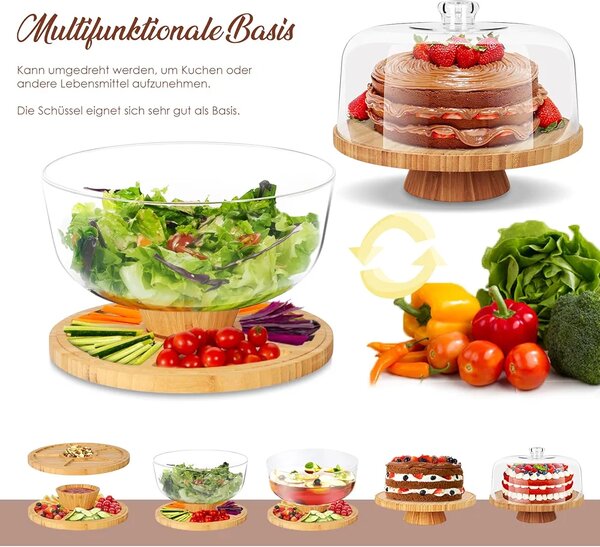 Plateau de Service Rotatif en Bambou