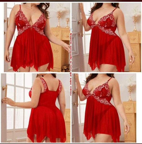Nuisette Rouge Dentelle Sexy