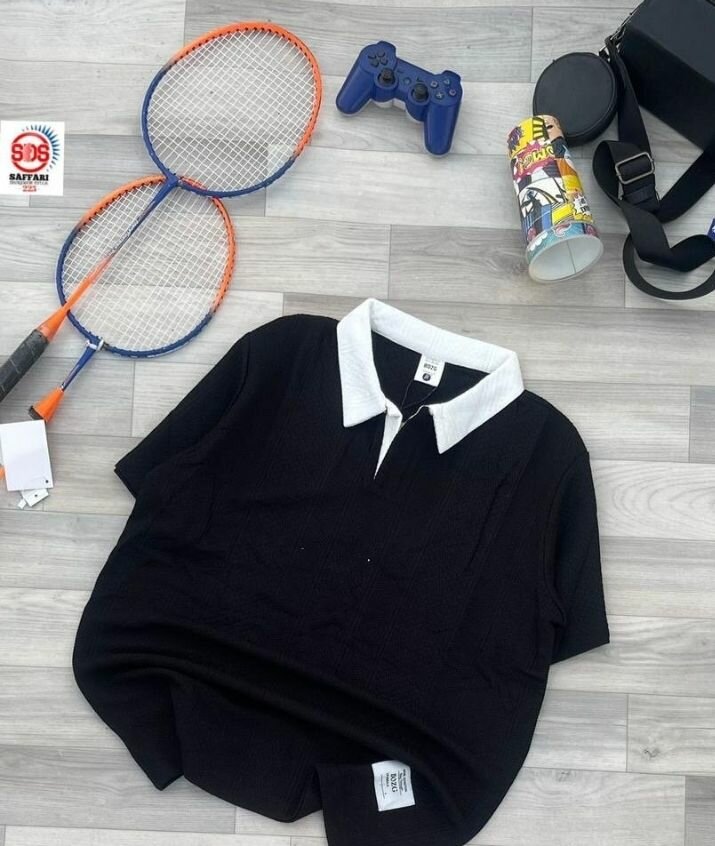 Polo noir chic unisexe