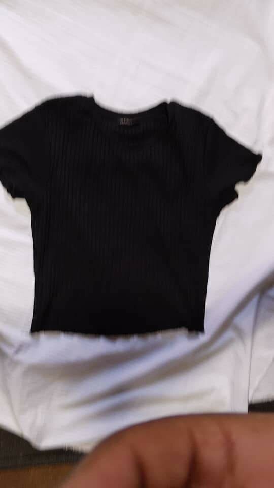 Black Ribbed T-Shirt