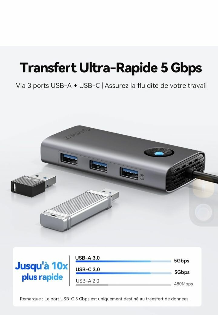 Hub USB-C 6 en 1 Ultra-Rapide