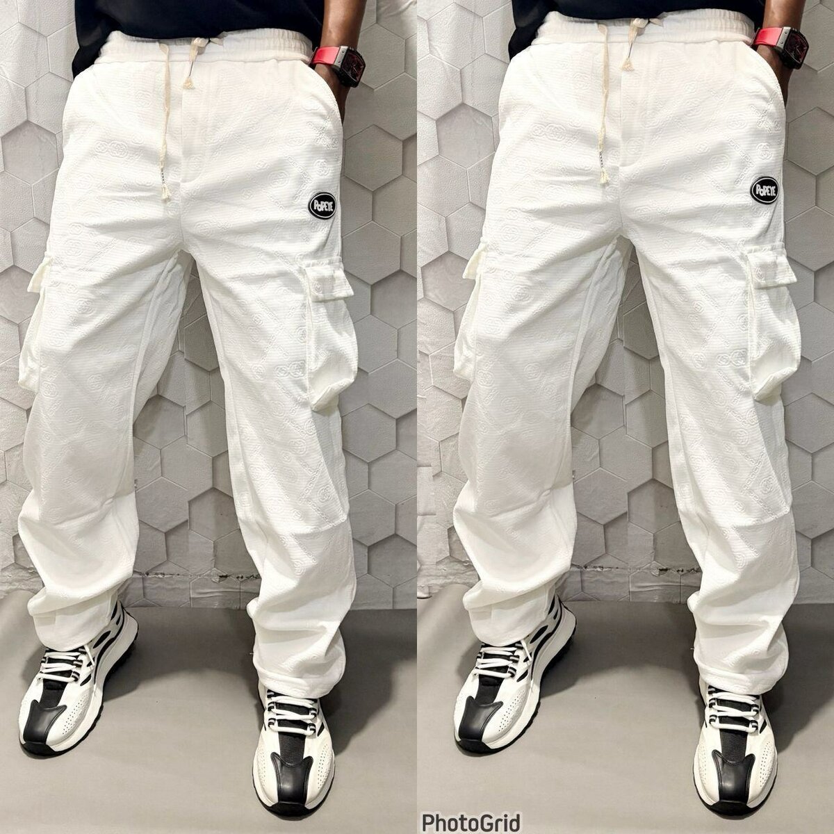 Pantalon Cargo Blanc Homme