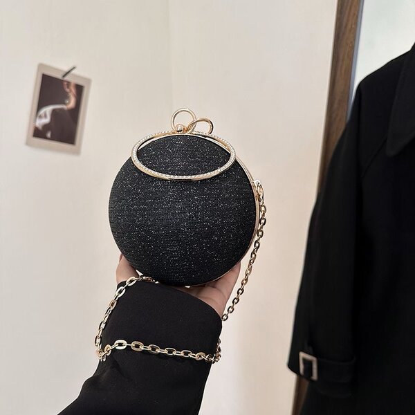 Sac à main rond pailleté