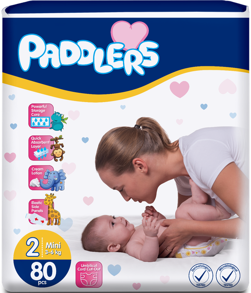 Couches Paddlers Taille 2 (3-6 kg) 80 Pièces