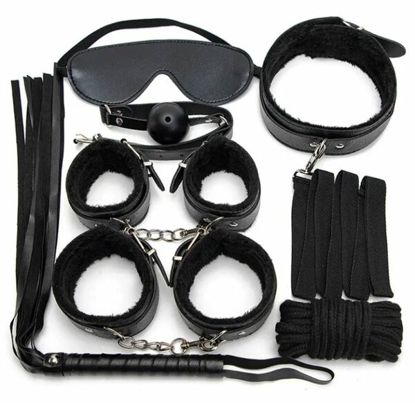 Kit BDSM en Cuir - Noir et Rouge