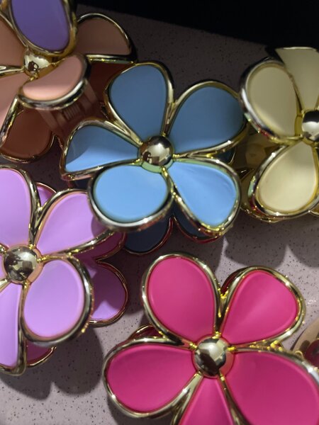 Barrettes florales colorées