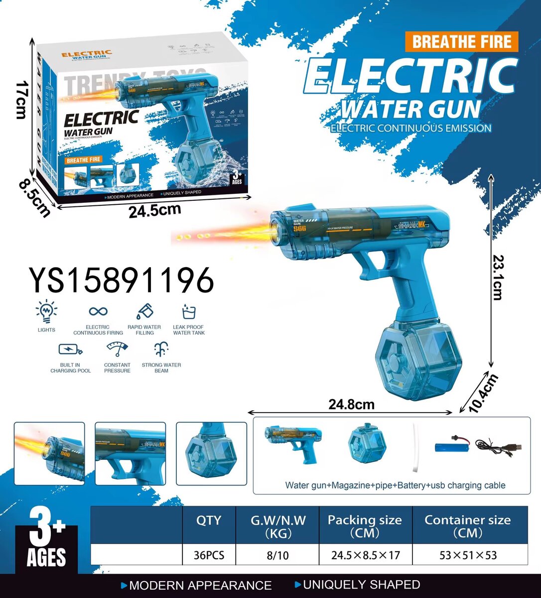 Pistolet à Eau Électrique