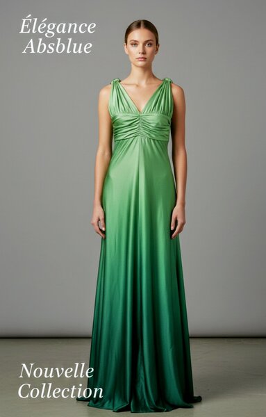 Robe longue élégante verte