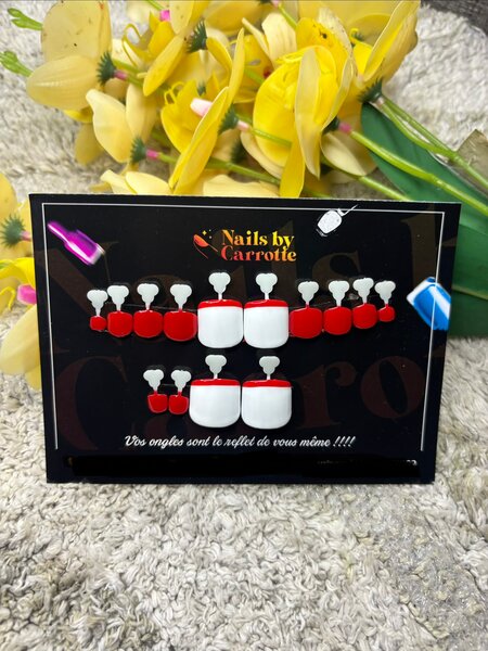 Ongles Faux Rouge Glamour