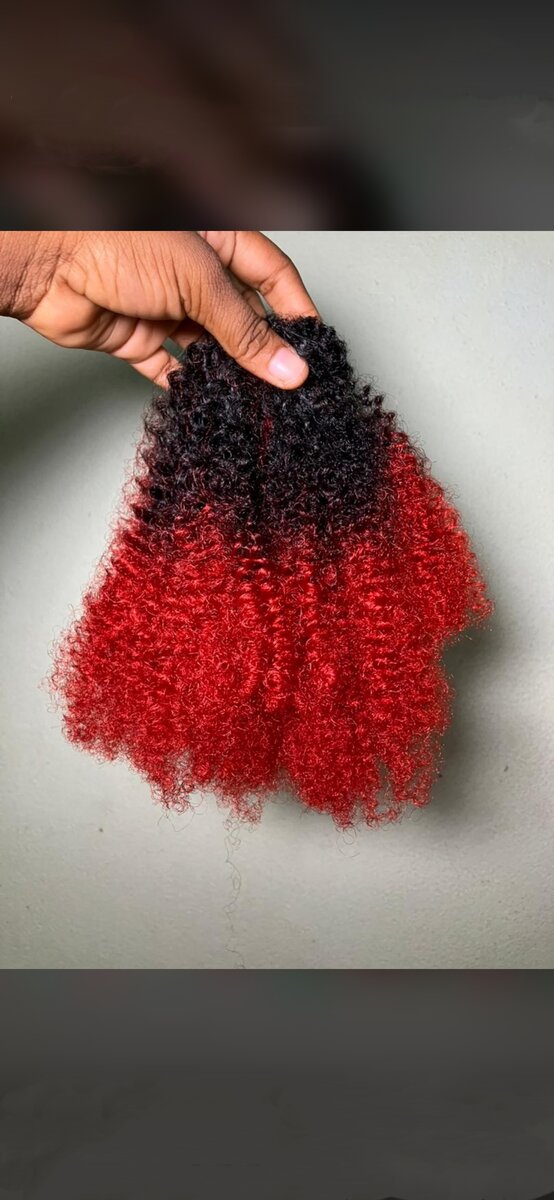 Extension cheveux bouclée bicolore