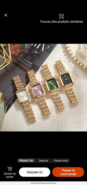 Montre femme luxe doré