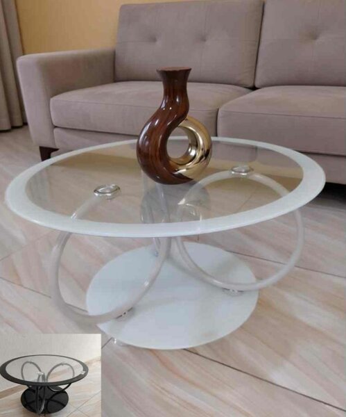 TABLE BASSE RONDE B/N