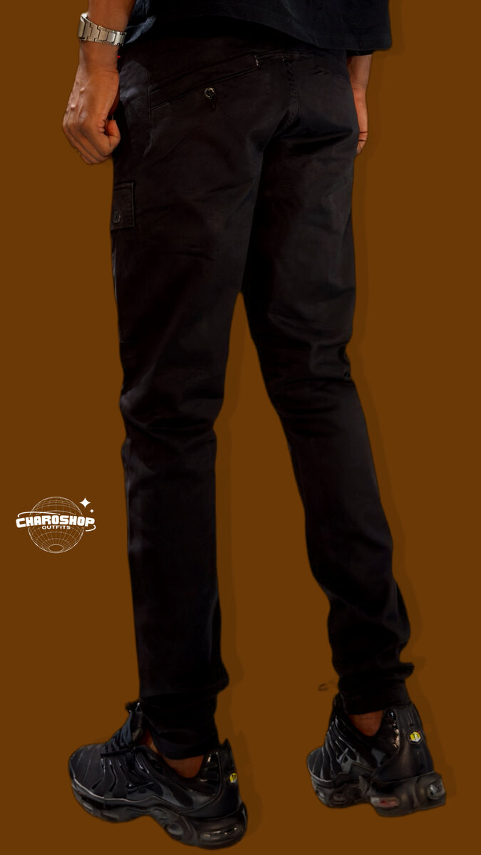Pantalon cargo noir pour homme