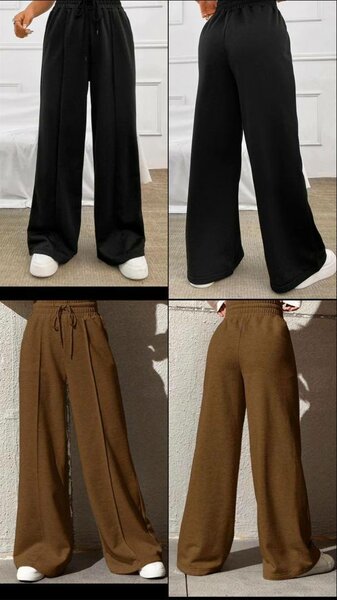Pantalon ample taille haute femme