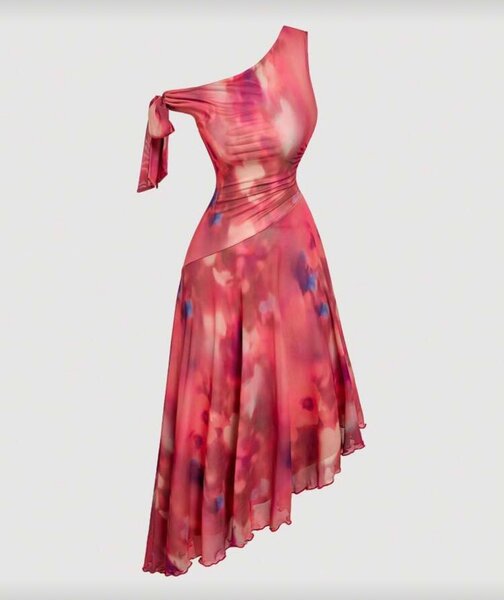 Robe fleurie asymétrique