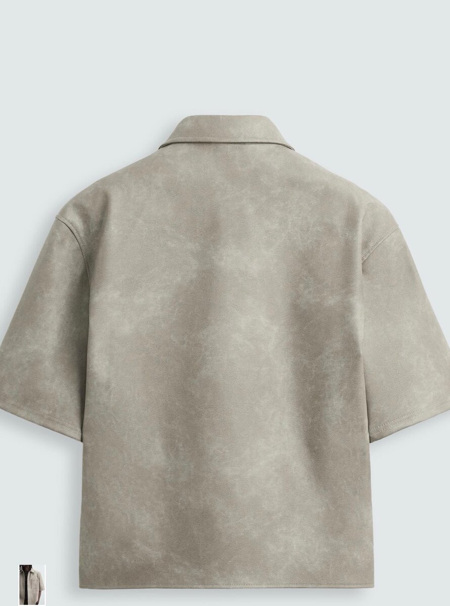 Chemise en suédine beige pour homme