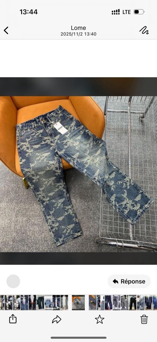 Jeans homme tendance imprimé