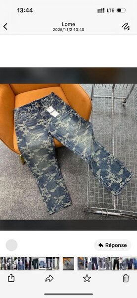 Jeans homme tendance imprimé