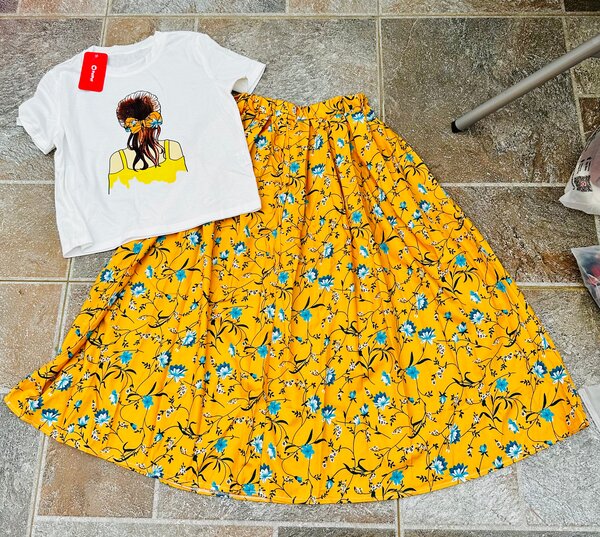 Ensemble estivale fille fleurs