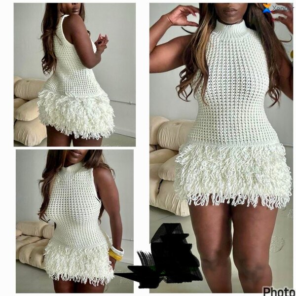 Robe Tricot à Franges Chic