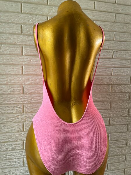 Body en maille rose pour femme