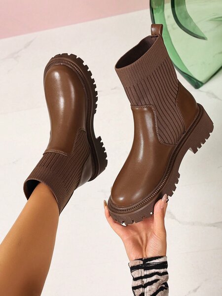 Bottines Chelsea marron femme