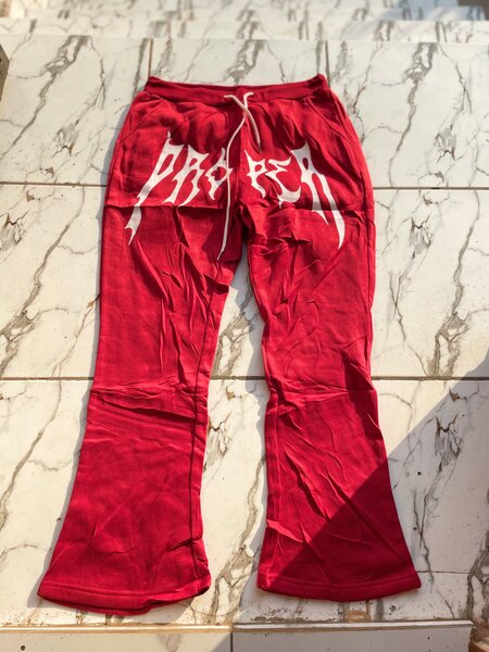 Pantalon rouge évasé