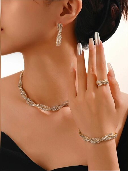 Elegant Jewelry Set - Necklace, Bracelet & Earrings
