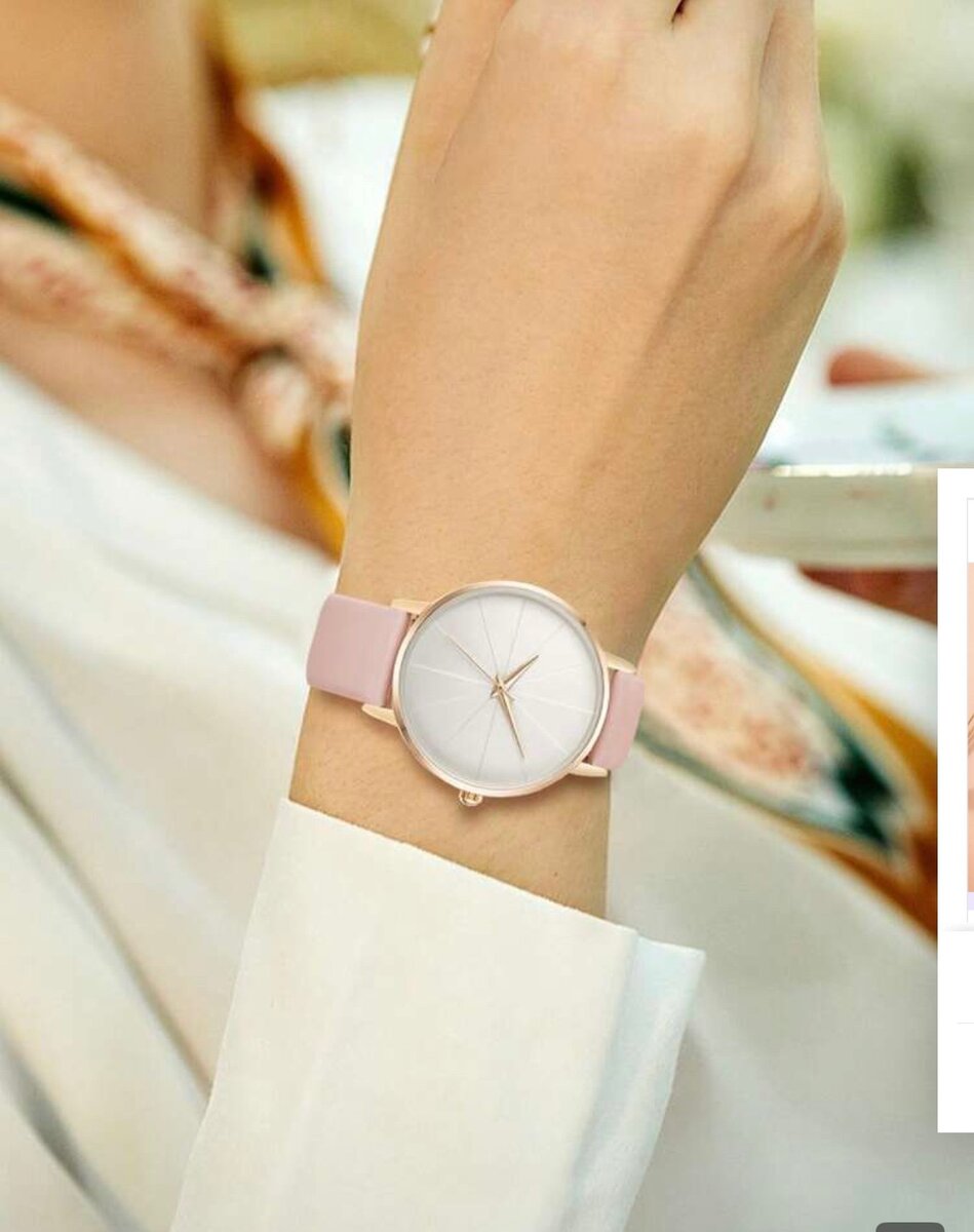 Montre Femme Luxe Rose en Cuir