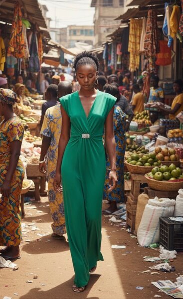 Robe verte élégante soirée