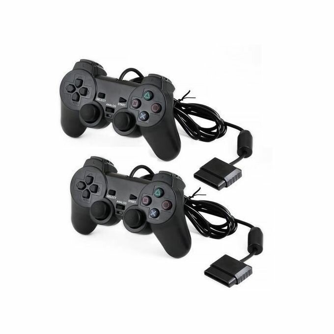 Console PS2 avec manettes et câbles AV