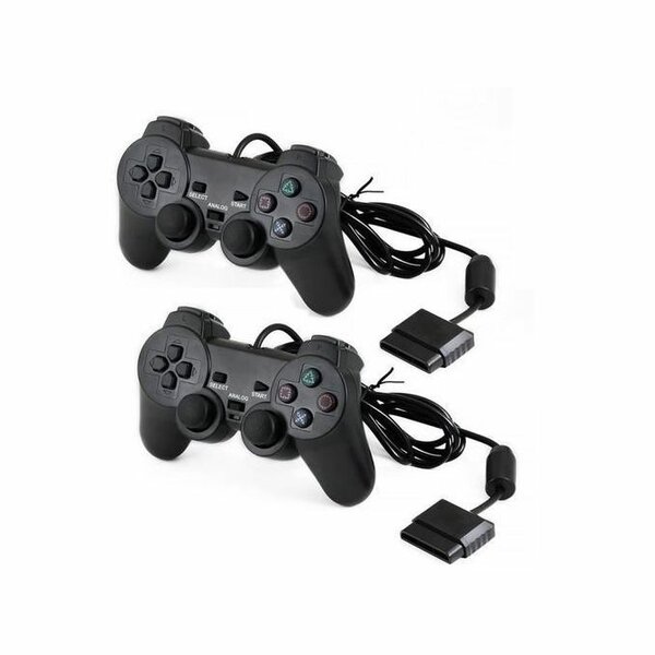 Console PS2 avec manettes et câbles AV