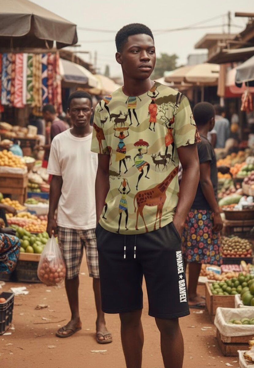 T-shirt avec motif africain