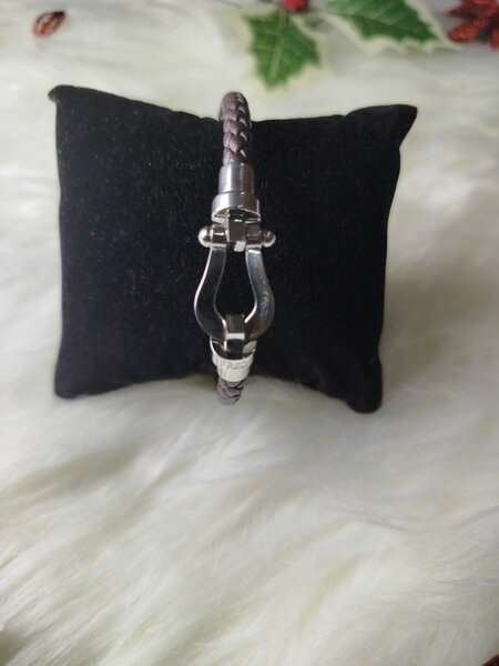 Bracelet cuir tressé homme