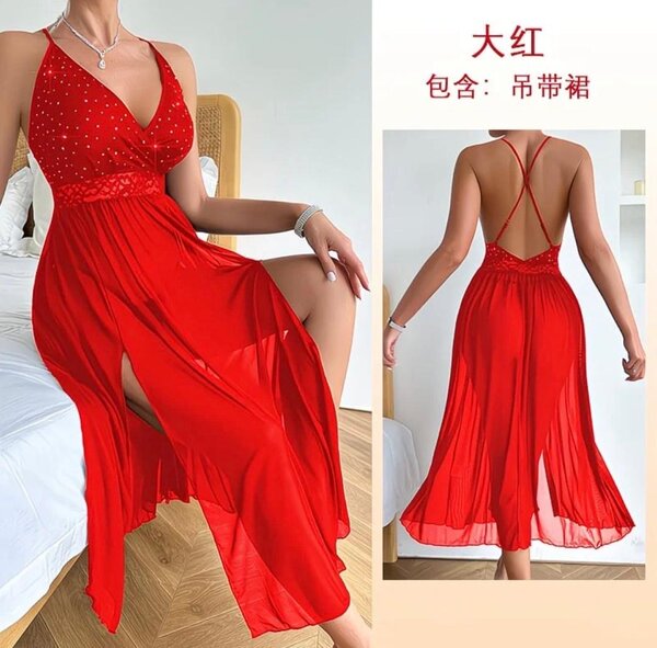 Robe élégante évasée rouge