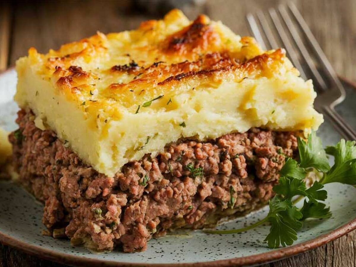 Gratin de purée a la viande