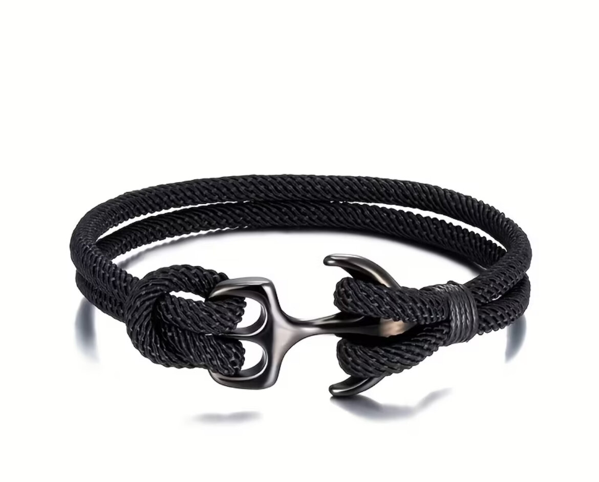 Bracelet en corde avec fermoir métallique