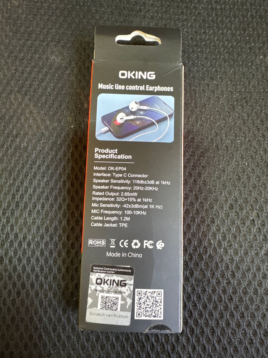 Écouteurs filaires OKING Type C