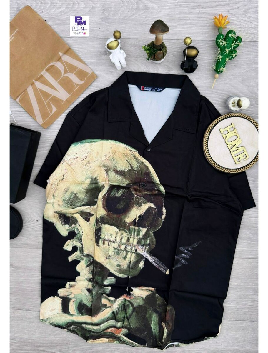 Chemise imprimée crâne stylée