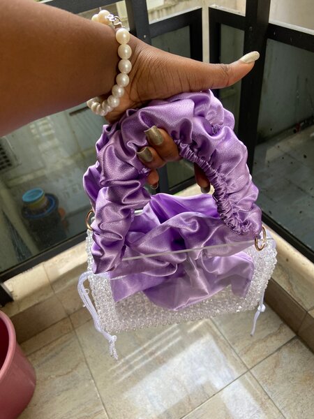 Sac à main perles violet