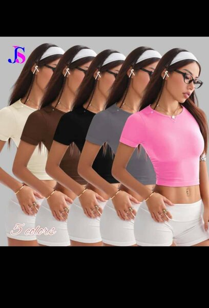 Crop top court manches courtes 5 couleurs