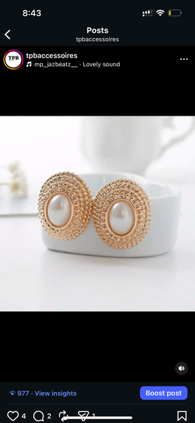 Elegant Pearl Stud Earrings