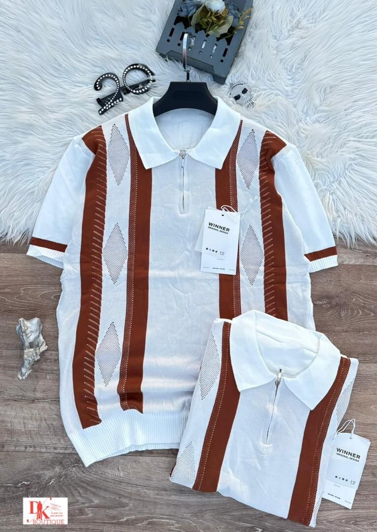 Polo en maille rétro homme