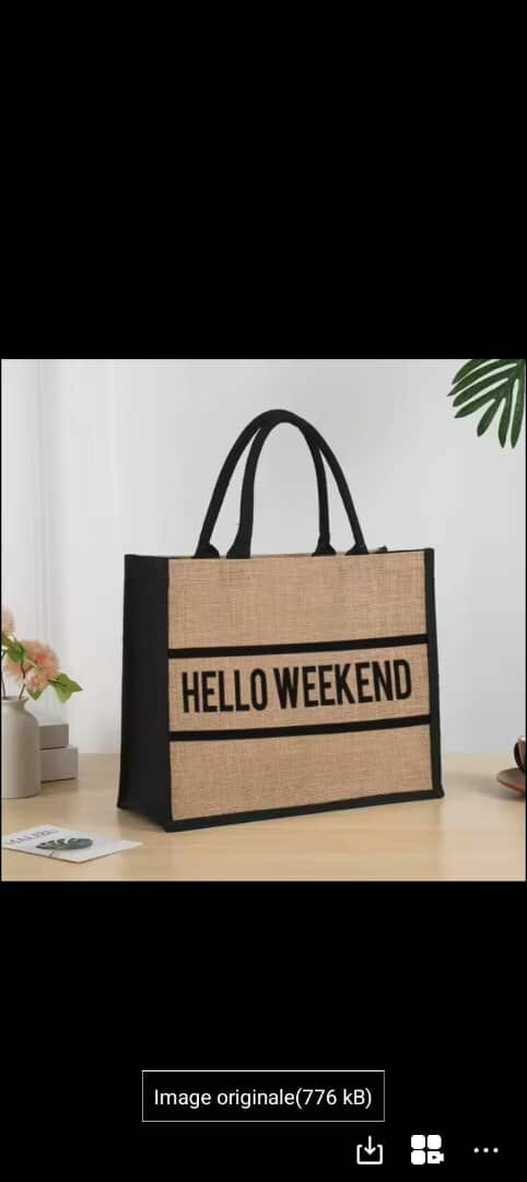 Sac en jute "Hello Weekend"