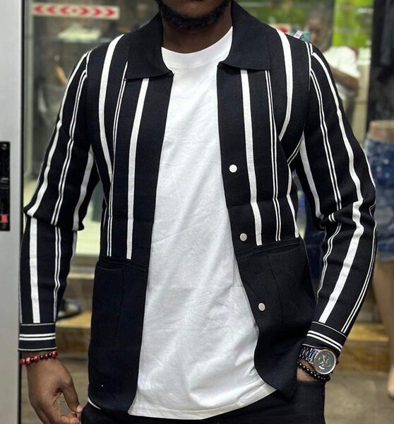 Cardigan homme à rayures