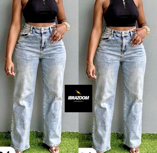 Jeans décontracté taille haute