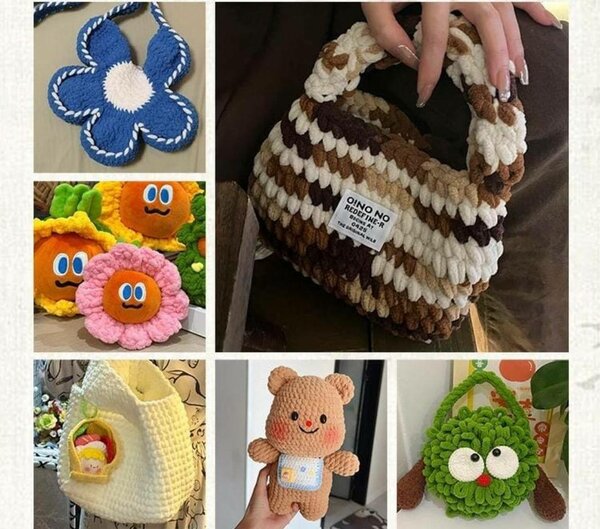 Fil chenille douce multicolore