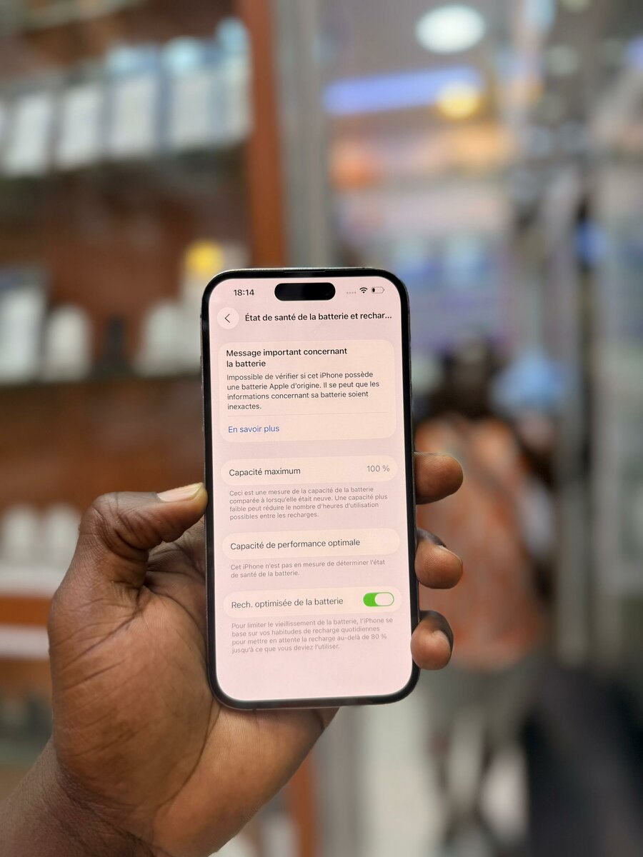 14 pro 256Go message batterie