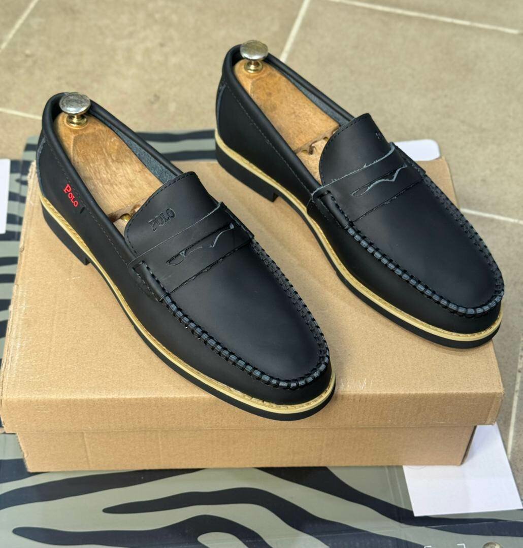 Mocassins en Cuir Noir Polo